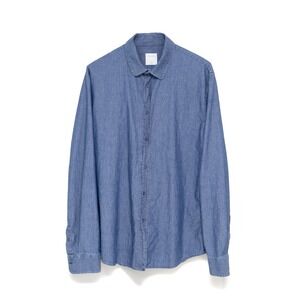 Sandro Paris Men's Shirt Size:L Button Up Chambray Long Sleeve‎ Cotton